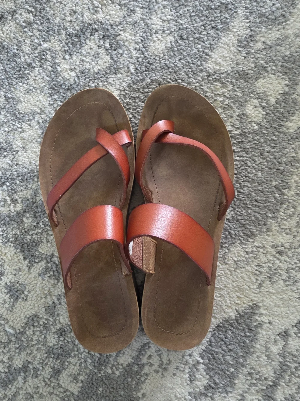 Girl’s Brown Leather Strappy Slide Sandals